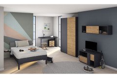 qunit by rb 366 von Röhr-Bush - Stauraumbett weiß - Hickory