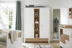 Filou-LE25 von POL Power - Kommode mit Wickelaufsatz weiß - Eiche