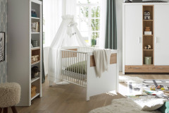 Filou-LE25 von POL Power - Kommode mit Wickelaufsatz weiß - Eiche