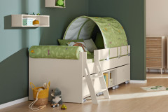 Tiago von Paidi - Himmelbett weiß: Liege mit Baldachin-Aufbau