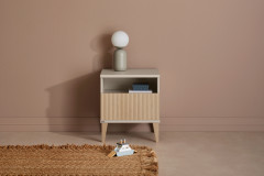 Jonte von Paidi - Kleiderschrank 3T cashmere-beige - Stripy-Light-Oak