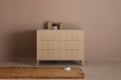 Jonte von Paidi - Kleiderschrank 3T cashmere-beige - Stripy-Light-Oak