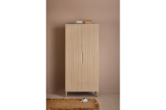 Jonte von Paidi - Kleiderschrank 3T cashmere-beige - Stripy-Light-Oak
