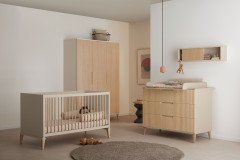Jonte von Paidi - Kleiderschrank 3T cashmere-beige - Stripy-Light-Oak