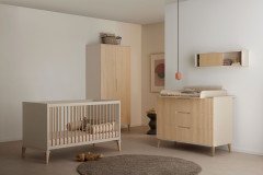 Jonte von Paidi - Kleiderschrank 3T cashmere-beige - Stripy-Light-Oak