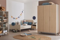 Jonte von Paidi - Kleiderschrank 3T cashmere-beige - Stripy-Light-Oak