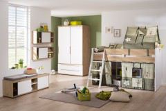 Fionn von Paidi - Spielbett mit Schrägleiter Eiche bordeaux