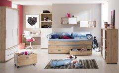 Fionn von Paidi - Spielbett mit Schrägleiter Eiche bordeaux