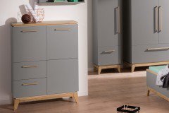 Sten von Paidi - Babymöbel-Set schiefergrau - Akzent Eiche