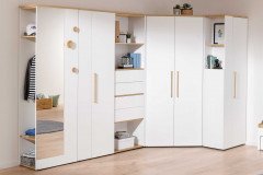 Oscar von Paidi - Eck-Kleiderschrank-Kombination weiß - Eiche