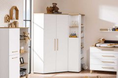 Oscar von Paidi - Eck-Kleiderschrank-Kombination weiß - Eiche