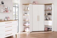 Oscar von Paidi - Eck-Kleiderschrank-Kombination weiß - Eiche