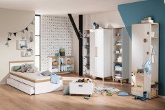 Oscar von Paidi - Eck-Kleiderschrank-Kombination weiß - Eiche