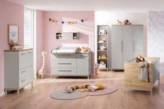 Benne von Paidi - Babyzimmer-Einrichtung kieselgrau - Eiche Montana