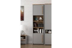 Surfinio von Forte - Kleiderschrank mit Nische grau - Catania Eiche