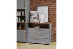 Surfinio von Forte - Kleiderschrank mit Nische grau - Catania Eiche