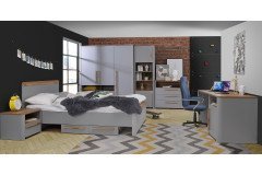 Surfinio von Forte - Kleiderschrank mit Nische grau - Catania Eiche