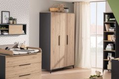 Tomke von Paidi - Babyzimmer-Set Eiche bordeaux - Naturschwarz