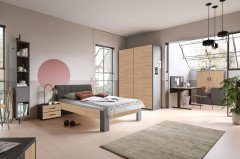 qunit by rb 366 von Röhr-Bush - Stauraumbett weiß - Hickory