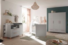 Olivia von Mäusbacher - Babymöbel-Set grau: Schrank, Bett & Wickelkommode