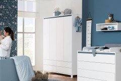 Olli von Paidi - Set: Wickelkommode weiß mit Unterstellregal & Wandregal