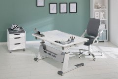 Jaro von Paidi - Schreibtisch neigbar höhenverstellbar kreideweiß