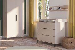 Ari von Transland® - Babybett mit eckigen Sprossen cashmere-beige