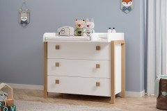 Beach von POL Power - Kinderbett mit Dach Kiefer weiß teilmassiv - Birke massiv