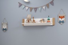 Beach von POL Power - Kinderbett mit Dach Kiefer weiß teilmassiv - Birke massiv