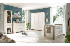 Marbella-LE25 von POL Power - Standregal mit 2 Schubkästen Sibiu Lärche antik - Nelson Eiche