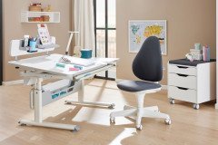 Diego 130 GT von Paidi - Schreibtisch mit geteilter Platte weiß