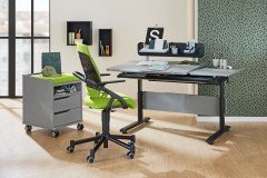 Diego 130 GT von Paidi - Schreibtisch mit geteilter Platte weiß