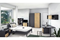 qunit by rb 366 von Röhr-Bush - Stauraumbett weiß - Hickory