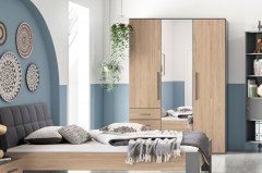 qunit by rb 366 von Röhr-Bush - Stauraumbett weiß - Hickory