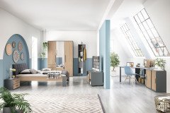 qunit by rb 366 von Röhr-Bush - Stauraumbett weiß - Hickory