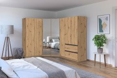 Costa von Rauch Blue - Kleiderschrank weiß - Eiche - Spiegel